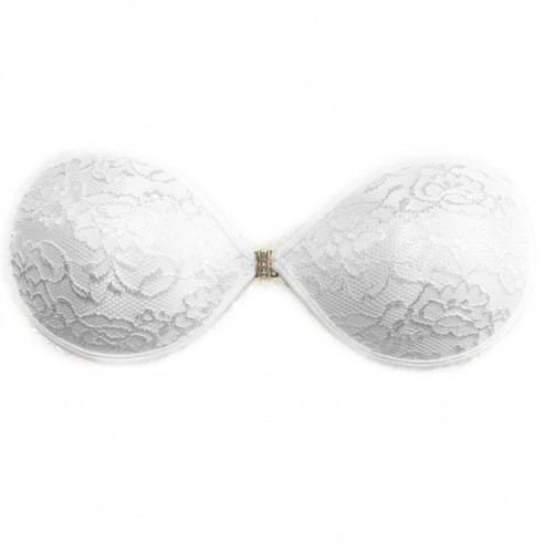 Sophia - Luxury Padded Lace Wedding Backless Stick On Bra - White