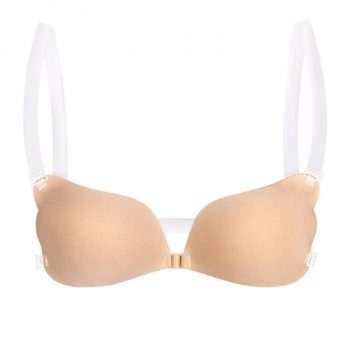 Isla - Seamless Push Up Clear Strap Stick On Bra